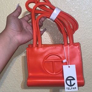 Telfar Small Orange Shopping Bag